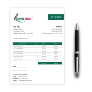 invoice printing in reliable price at dhaka bangladesh, printing service in bangladesh, short delivary